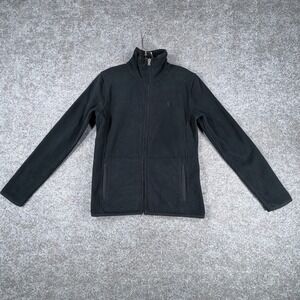 Ralph Lauren Sports Full-Zip Fleece Jacket Womens M Charcoal Gray Modern Outdoor